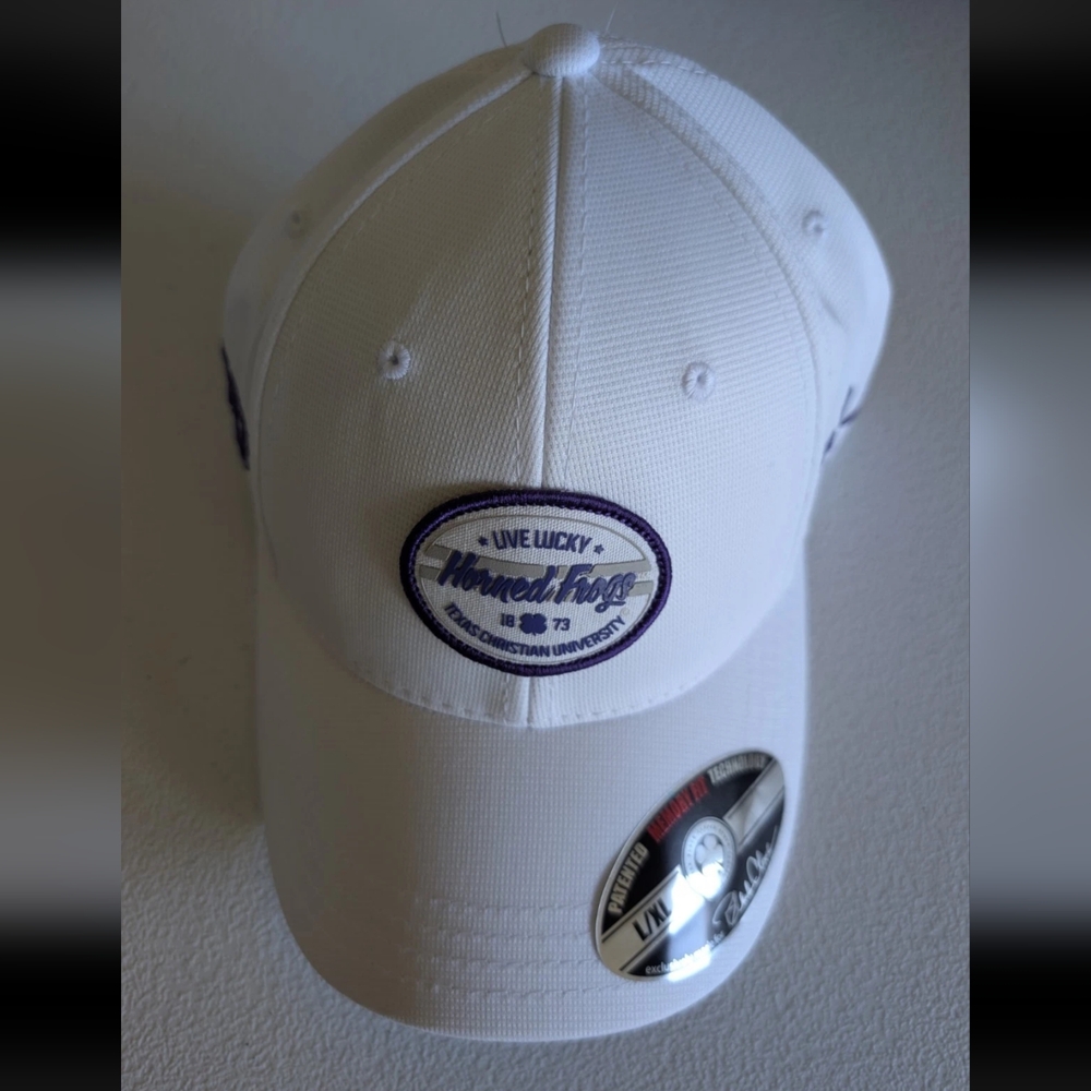 TCU Black Clover Golf Hats White And Purple Adult Size L/XL New